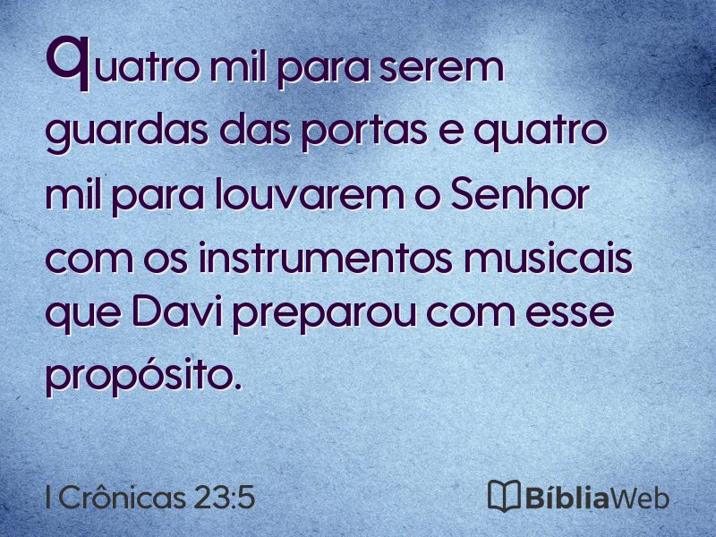 I Crônicas 23:5 em imagem para compartilhar