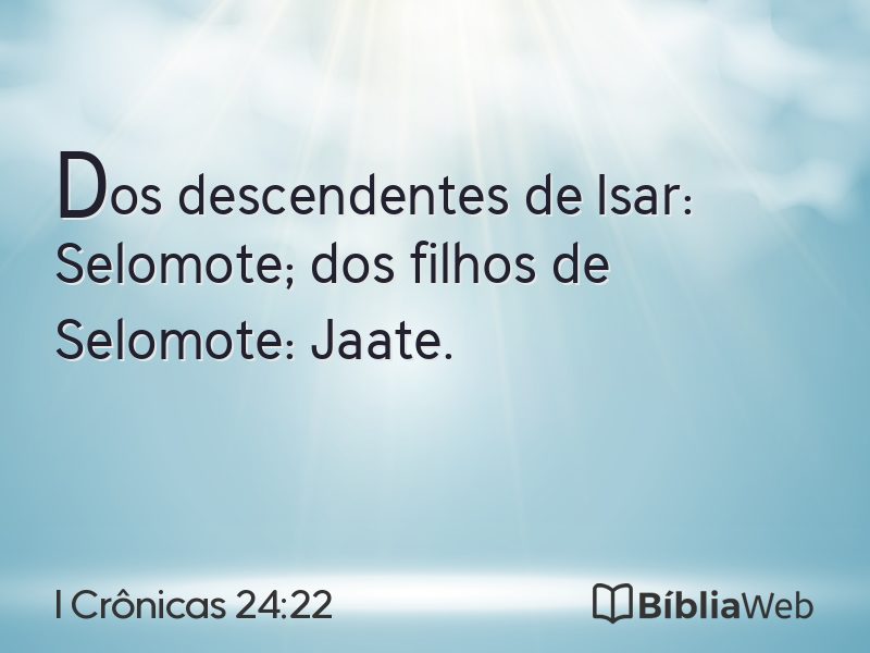 I Crônicas 24:22 em imagem para compartilhar