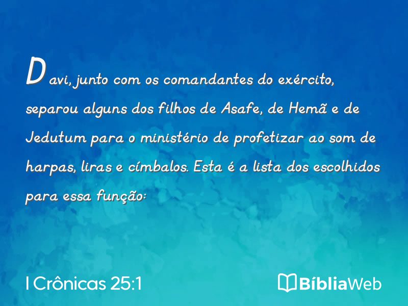 I Crônicas 25:1 em imagem para compartilhar