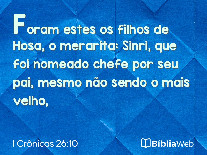 I Crônicas 26:10 em imagem para compartilhar