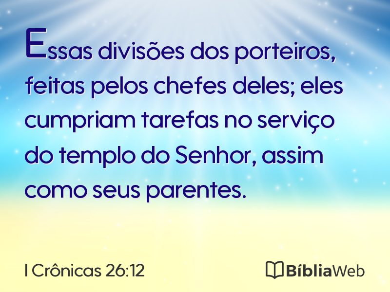 I Crônicas 26:12 em imagem para compartilhar