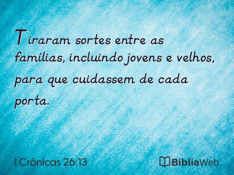 I Crônicas 26:13 em imagem para compartilhar