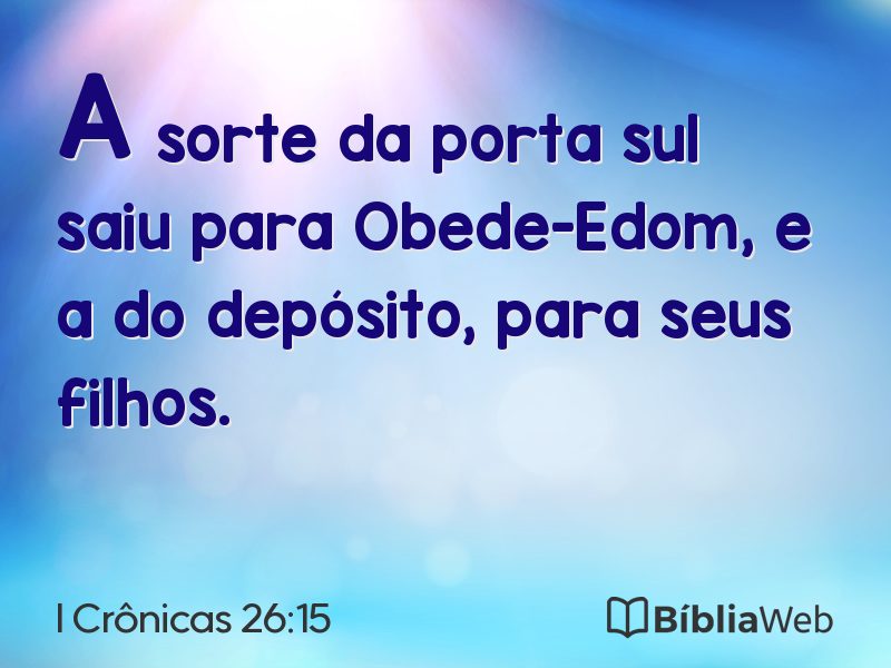 I Crônicas 26:15 em imagem para compartilhar