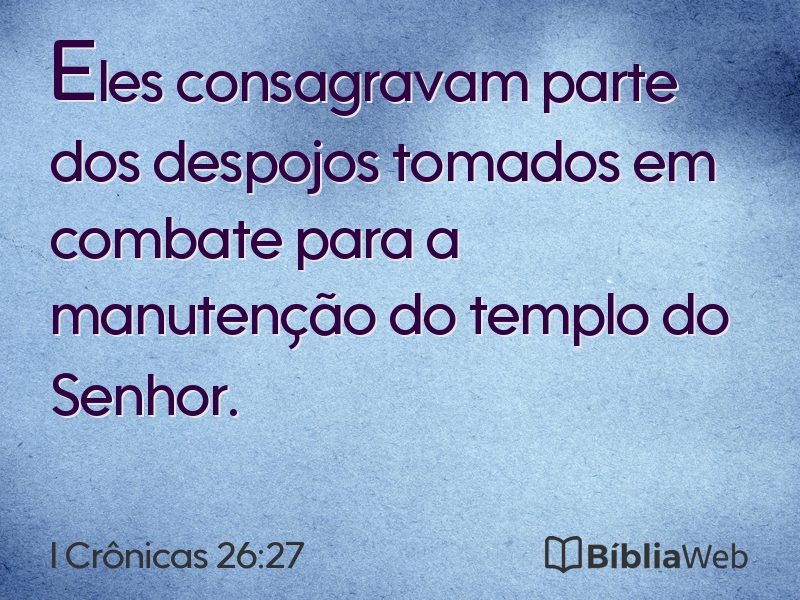 I Crônicas 26:27 em imagem para compartilhar