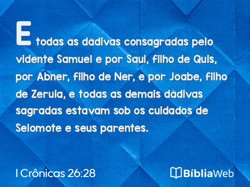 I Crônicas 26:28 em imagem para compartilhar