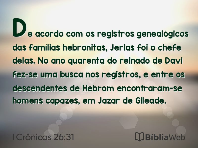 I Crônicas 26:31 em imagem para compartilhar