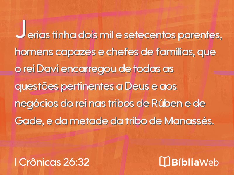 I Crônicas 26:32 em imagem para compartilhar