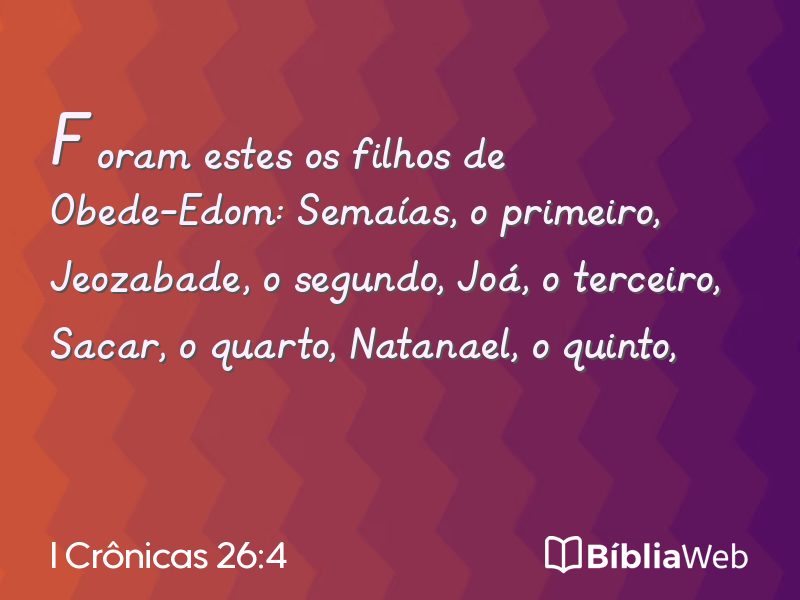 I Crônicas 26:4 em imagem para compartilhar
