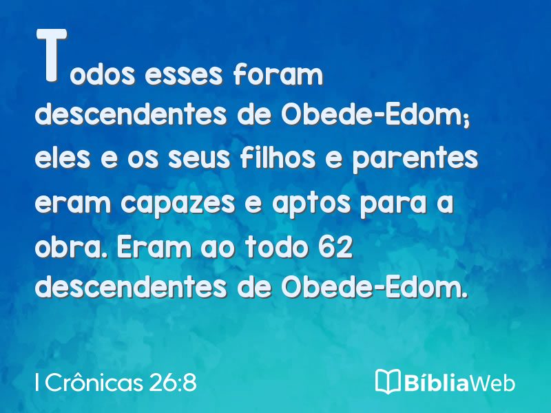 I Crônicas 26:8 em imagem para compartilhar