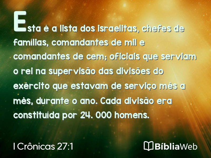 I Crônicas 27:1 em imagem para compartilhar