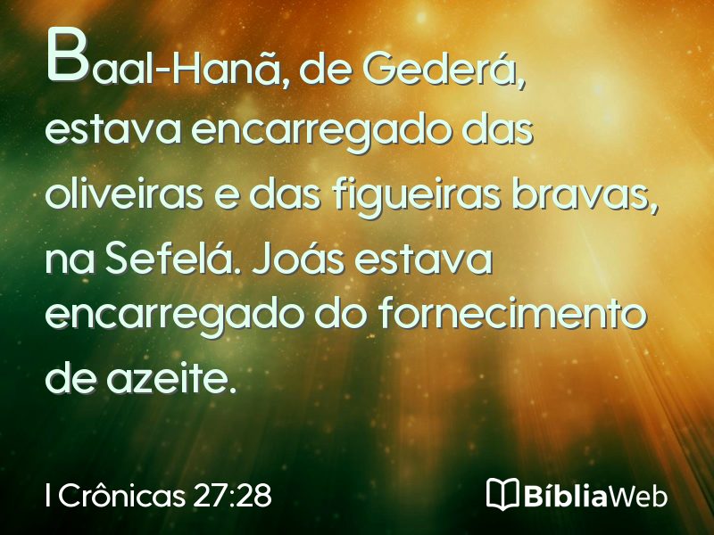 I Crônicas 27:28 em imagem para compartilhar