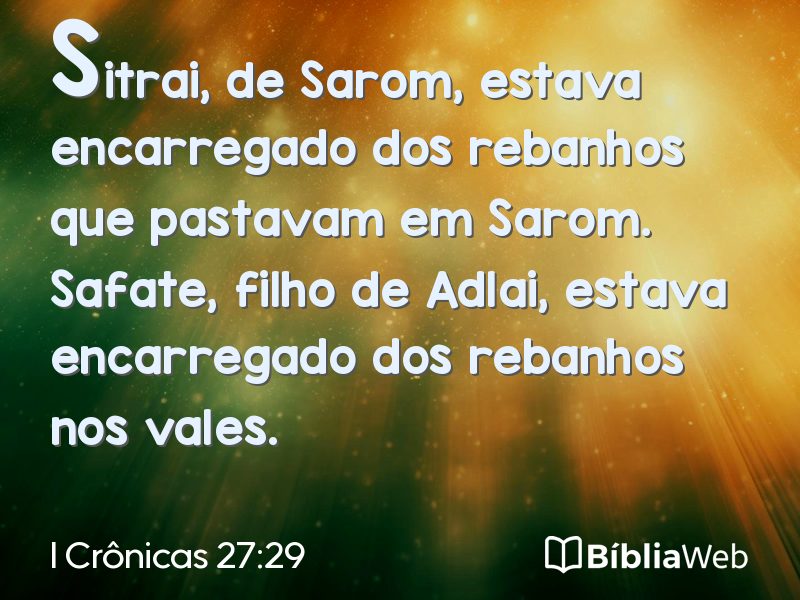 I Crônicas 27:29 em imagem para compartilhar