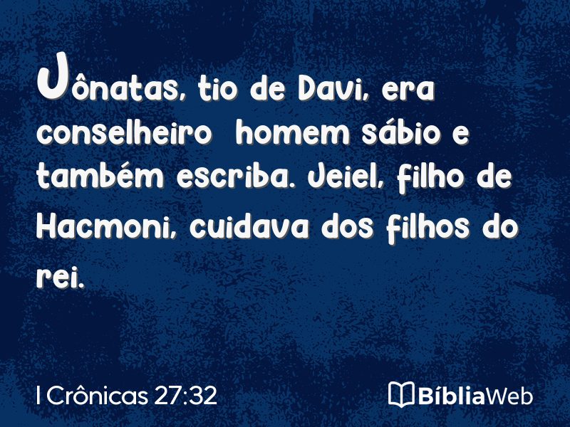 I Crônicas 27:32 em imagem para compartilhar