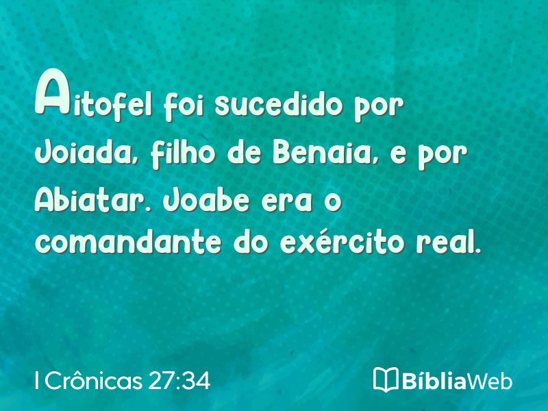 I Crônicas 27:34 em imagem para compartilhar