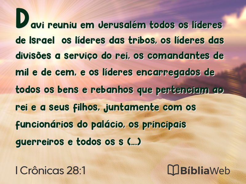 I Crônicas 28:1 em imagem para compartilhar