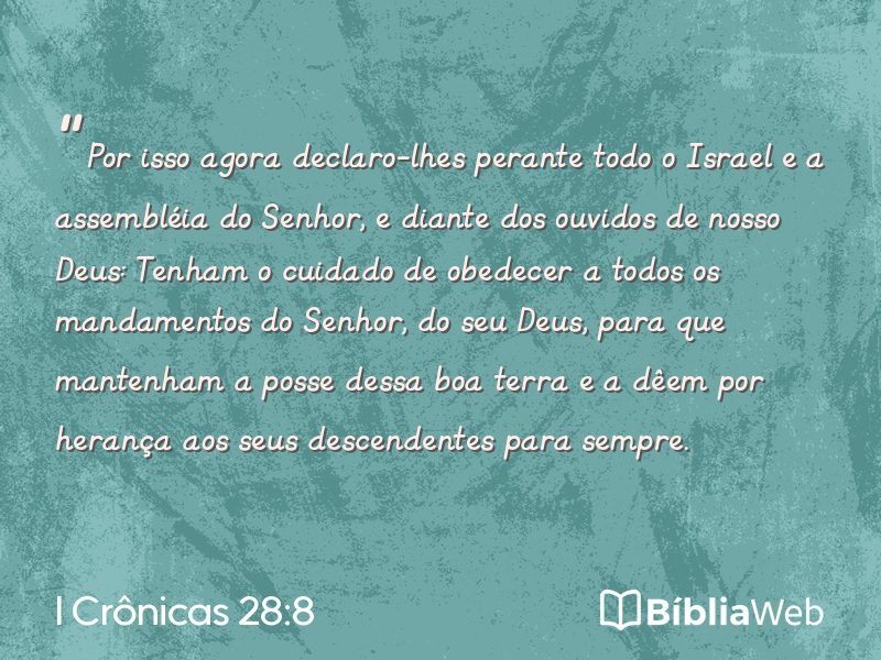 I Crônicas 28:8 em imagem para compartilhar