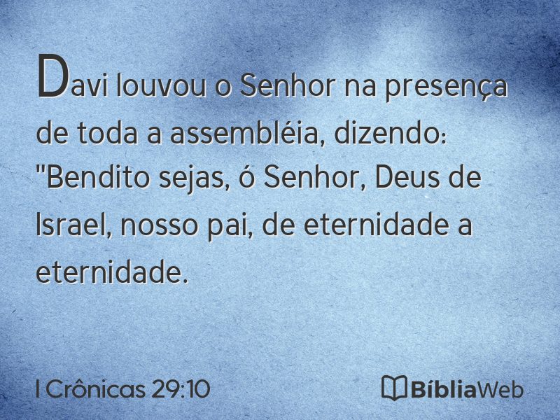 I Crônicas 29:10 em imagem para compartilhar