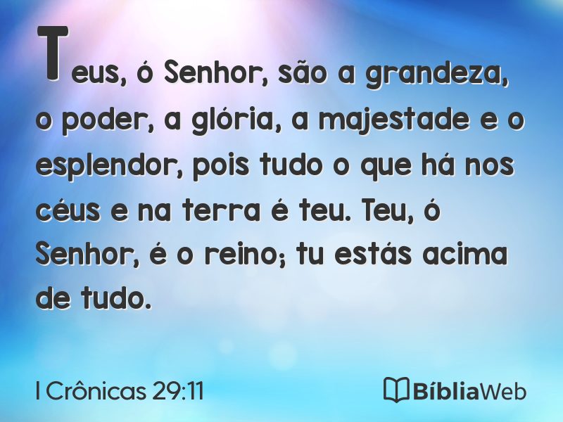 I Crônicas 29:11 em imagem para compartilhar
