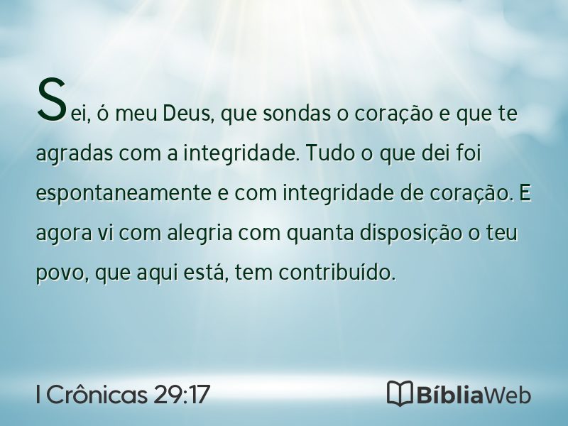 I Crônicas 29:17 em imagem para compartilhar