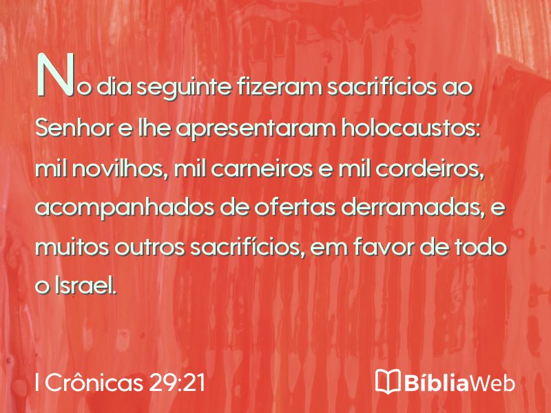 I Crônicas 29:21 em imagem para compartilhar