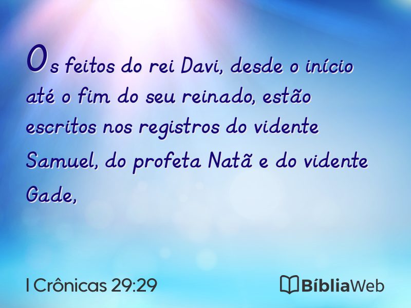 I Crônicas 29:29 em imagem para compartilhar