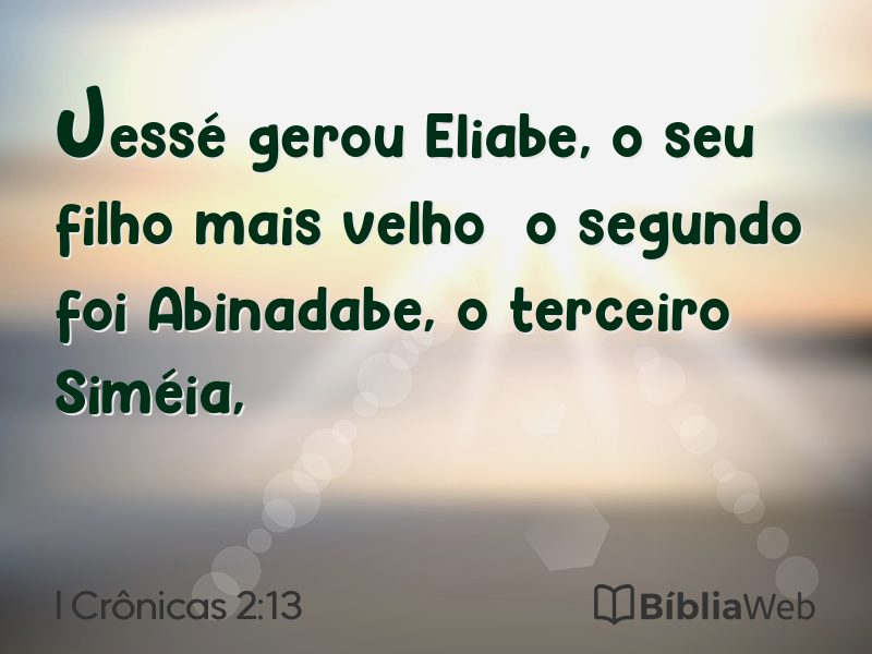 I Crônicas 2:13 em imagem para compartilhar