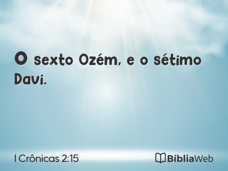 I Crônicas 2:15 em imagem para compartilhar