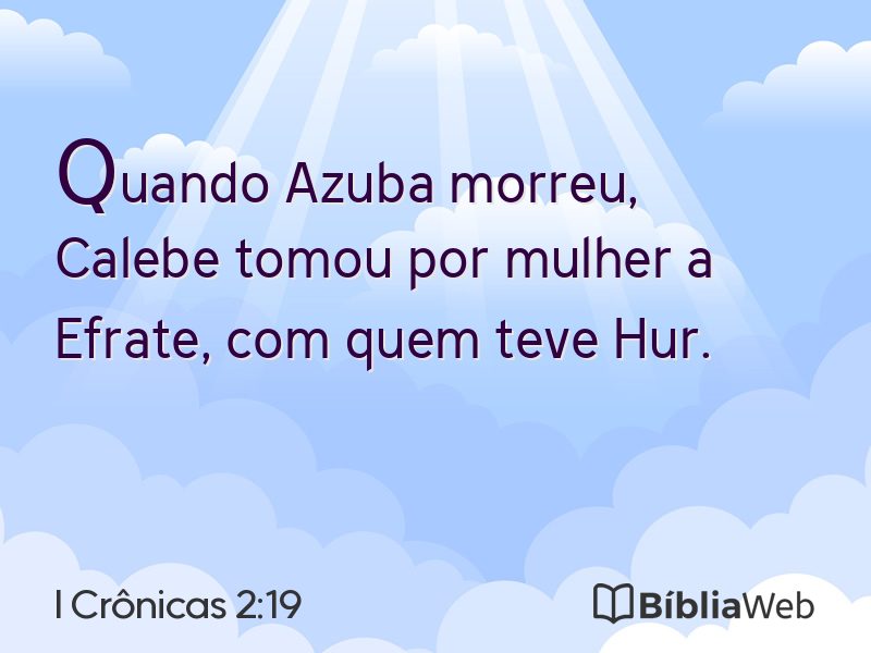 I Crônicas 2:19 em imagem para compartilhar
