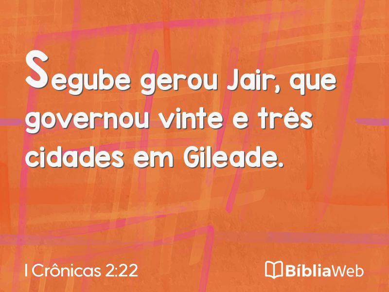 I Crônicas 2:22 em imagem para compartilhar