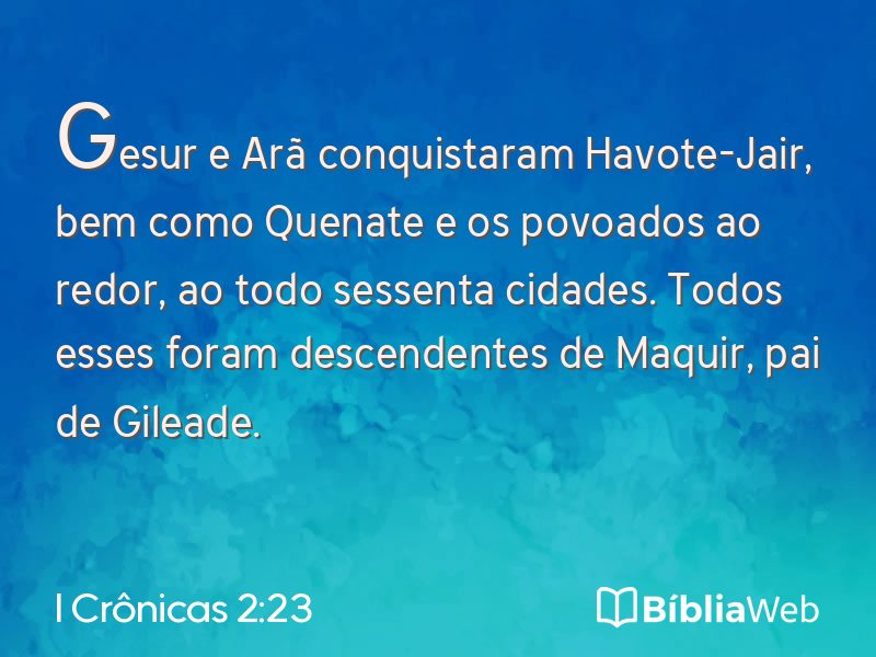 I Crônicas 2:23 em imagem para compartilhar