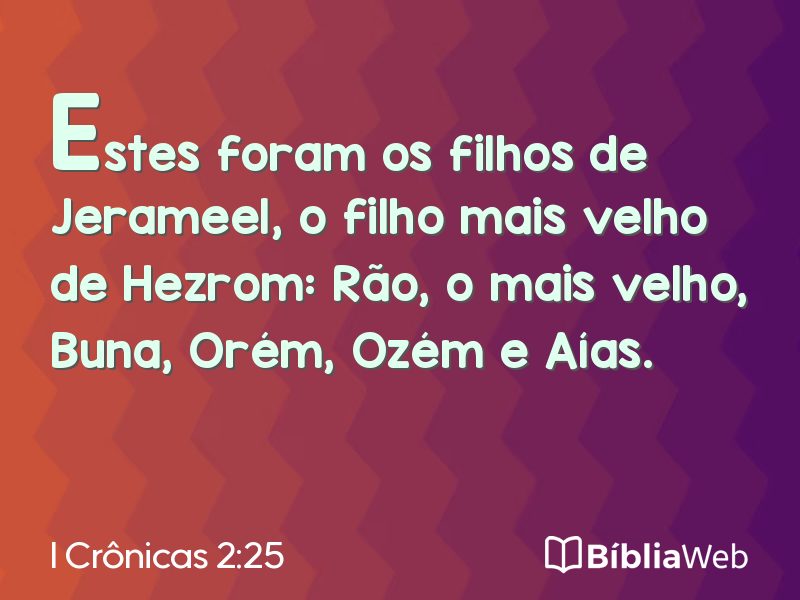 I Crônicas 2:25 em imagem para compartilhar