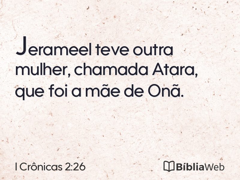 I Crônicas 2:26 em imagem para compartilhar