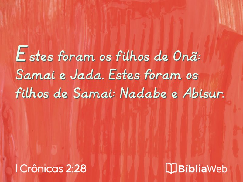 I Crônicas 2:28 em imagem para compartilhar