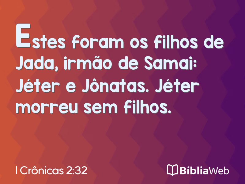 I Crônicas 2:32 em imagem para compartilhar