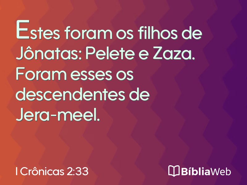 I Crônicas 2:33 em imagem para compartilhar