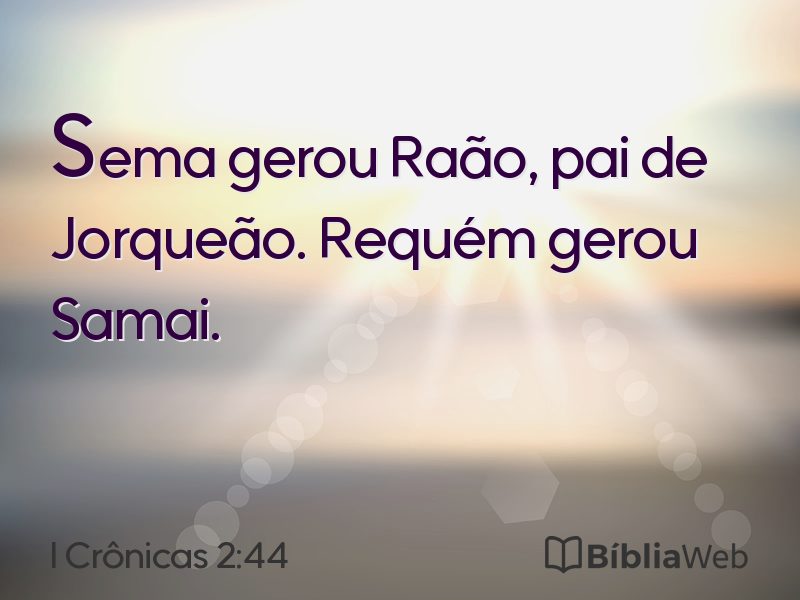 I Crônicas 2:44 em imagem para compartilhar