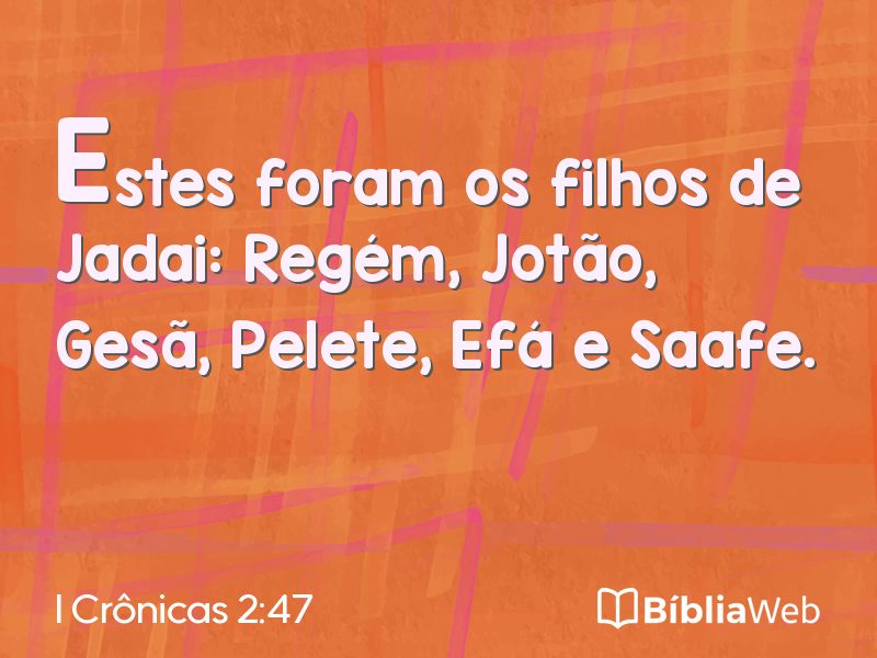 I Crônicas 2:47 em imagem para compartilhar