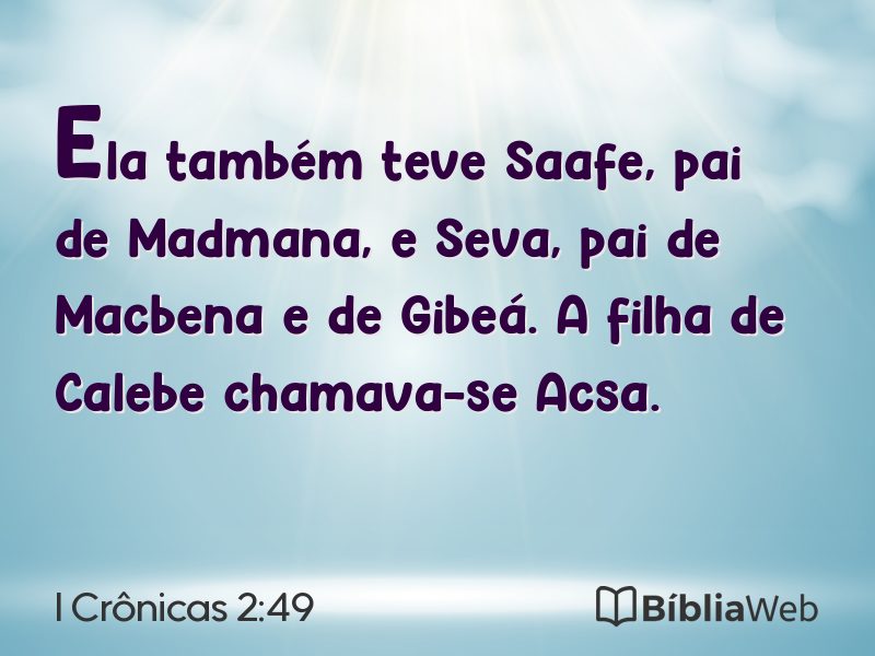 I Crônicas 2:49 em imagem para compartilhar