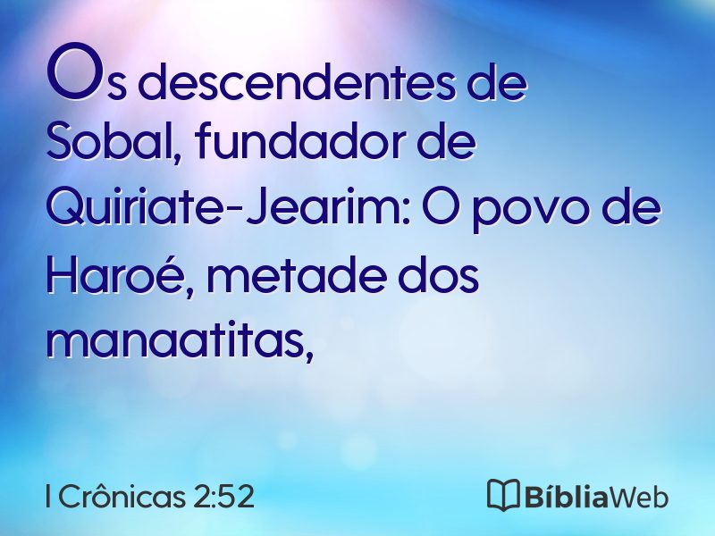 I Crônicas 2:52 em imagem para compartilhar