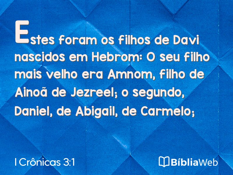 I Crônicas 3:1 em imagem para compartilhar