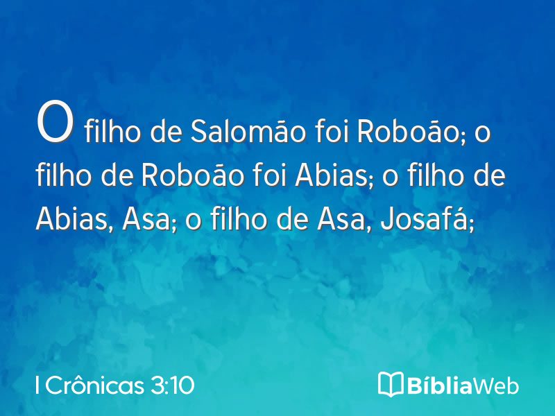 I Crônicas 3:10 em imagem para compartilhar