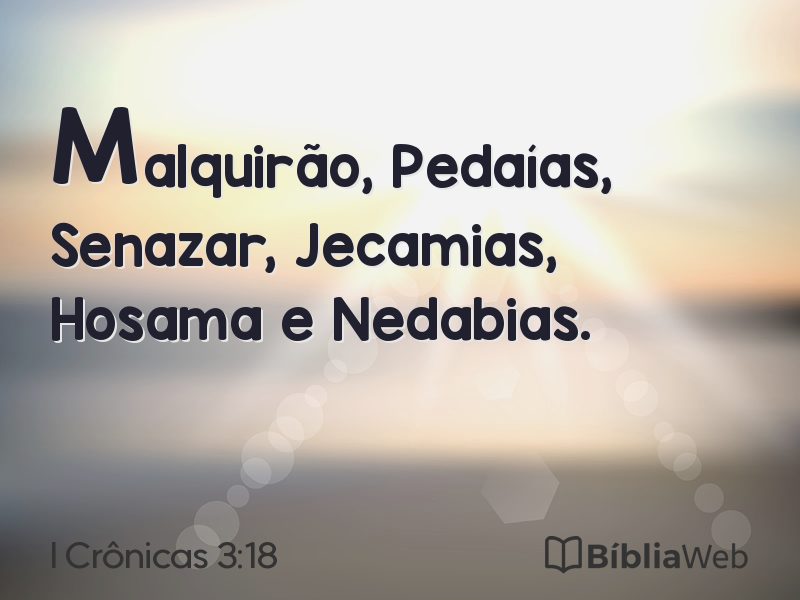 I Crônicas 3:18 em imagem para compartilhar