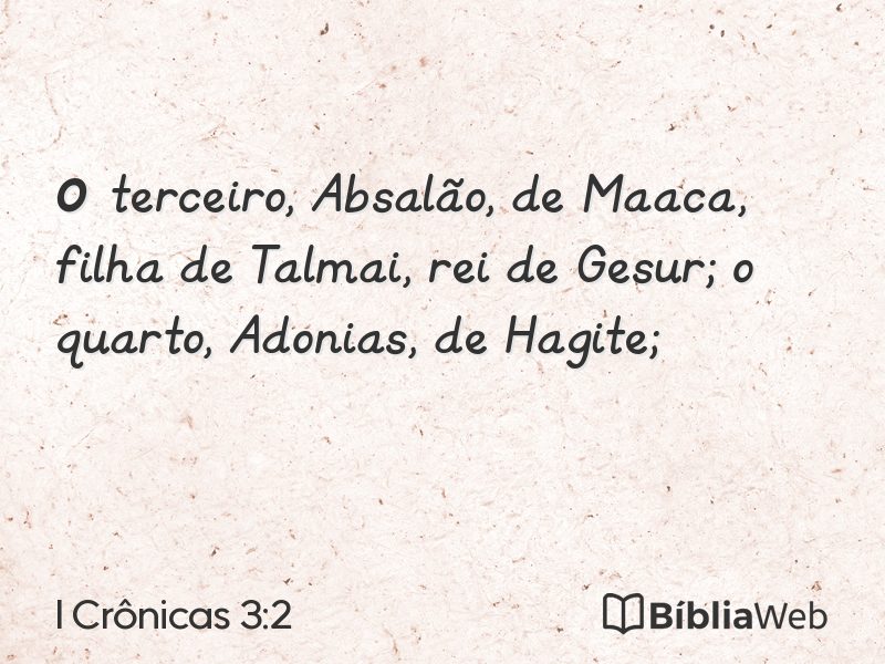 I Crônicas 3:2 em imagem para compartilhar
