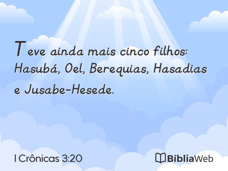 I Crônicas 3:20 em imagem para compartilhar