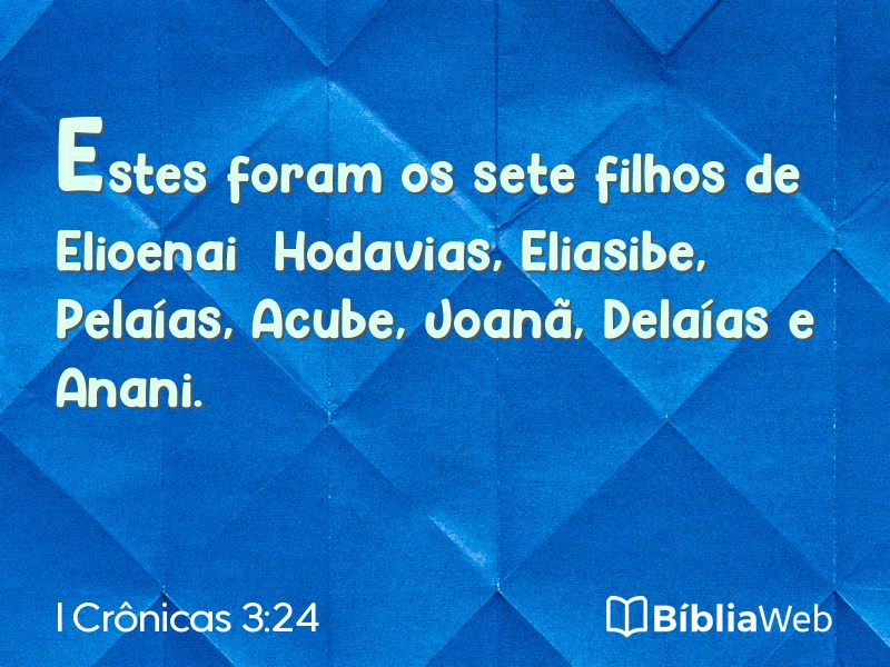 I Crônicas 3:24 em imagem para compartilhar