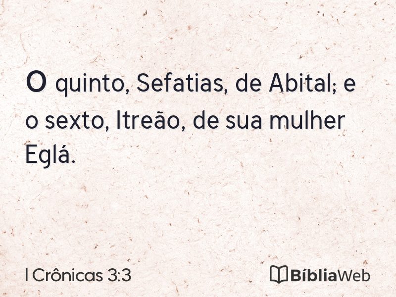 I Crônicas 3:3 em imagem para compartilhar