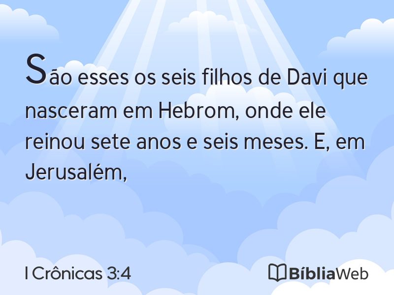 I Crônicas 3:4 em imagem para compartilhar