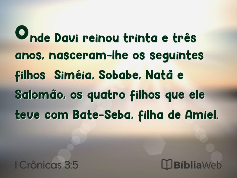 I Crônicas 3:5 em imagem para compartilhar