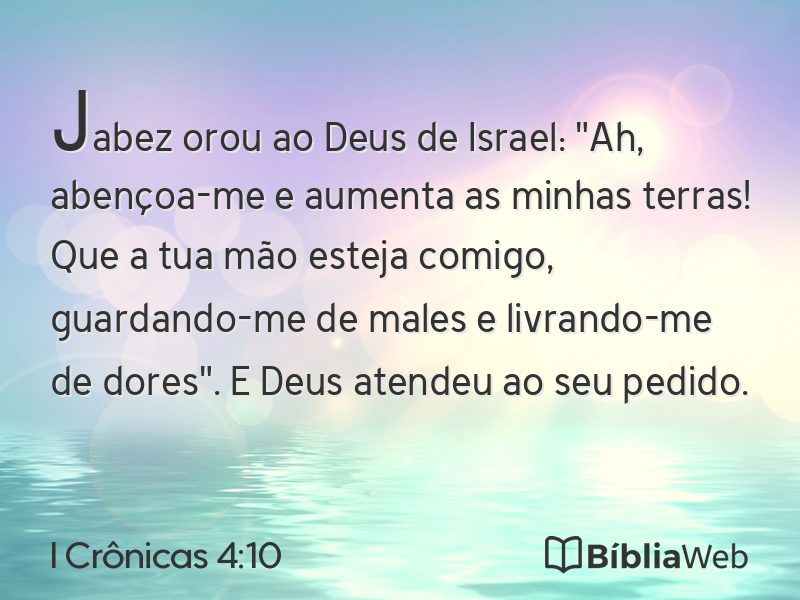 I Crônicas 4:10 em imagem para compartilhar