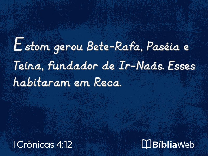 I Crônicas 4:12 em imagem para compartilhar